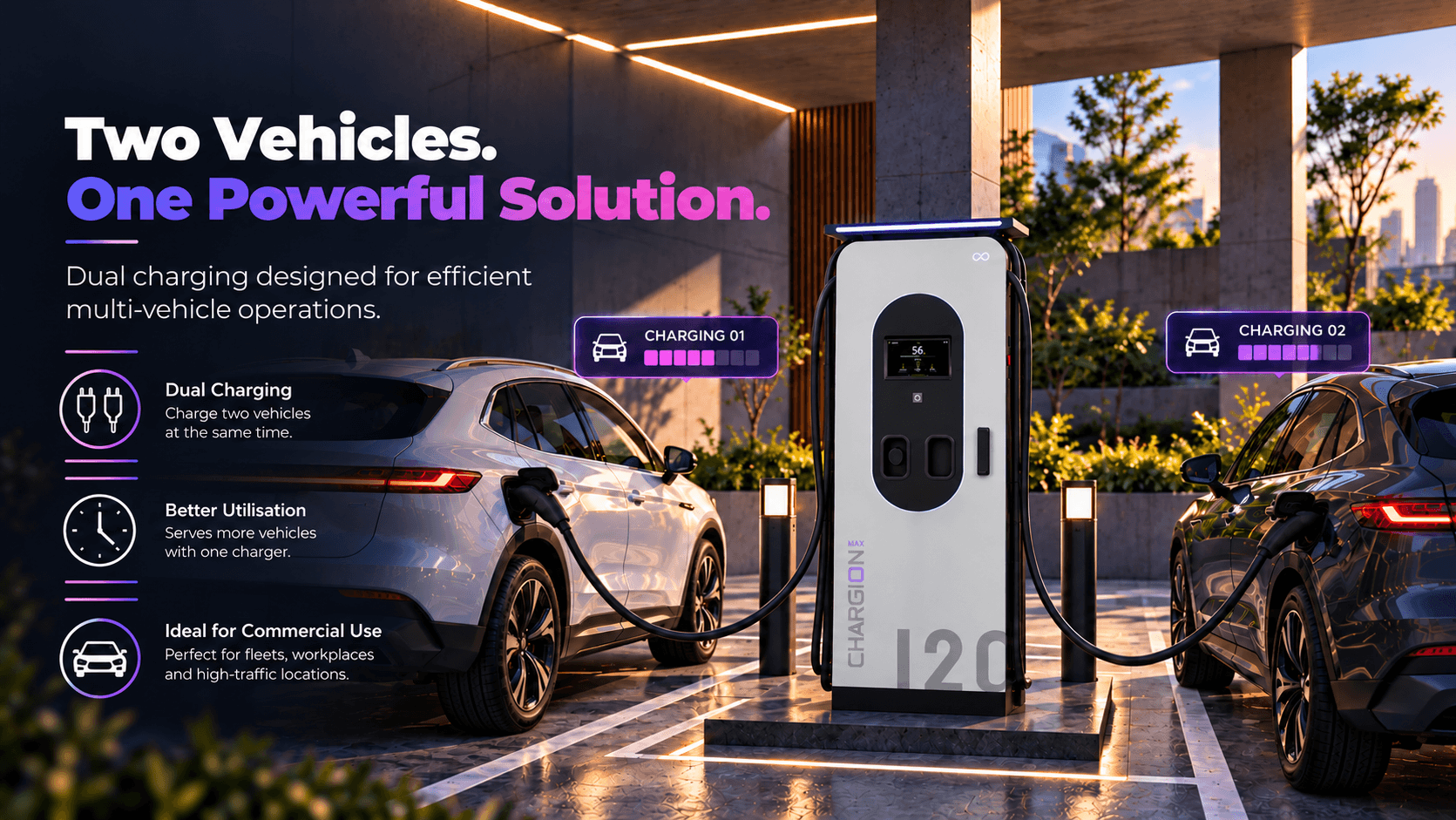 Chargion Max dual charging for two vehicles