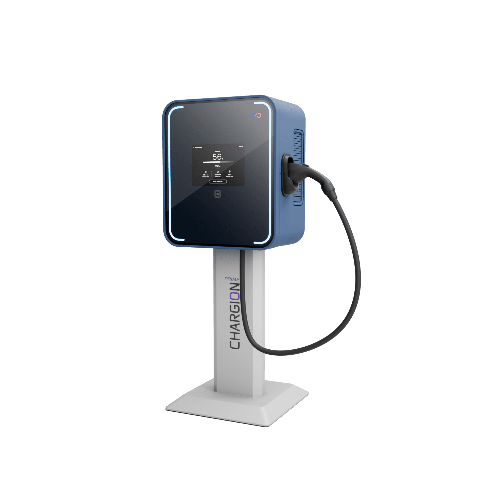 Chargion Prime DC charger on its pedestal
